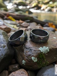 6mm Magnetic Hematite Faceted Ring