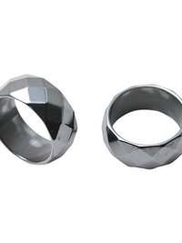 6mm Magnetic Hematite Faceted Ring