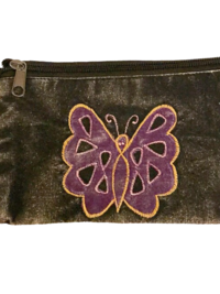 Black Butterfly Wristlet Coin Purse