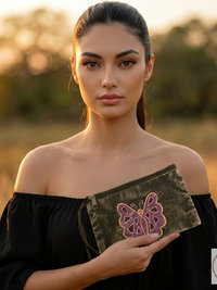 Black Butterfly Wristlet Coin Purse