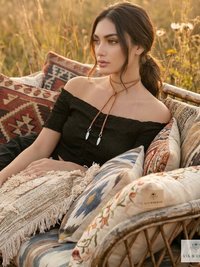 Boho Chic: Brown Suede Lariat Feather Necklace - Adjustable Length, Long Bohemian Jewelry