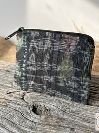 Guatemalan Corte Coin Purse - Handwoven Boho Fabric Zipper Pouch Small Makeup Bag
