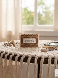 Boho Cotton Cuff Bracelet – Embroidered Dream Big Quote, Vintage Lace Detail