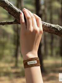 Boho Cotton Cuff Bracelet – Embroidered Dream Big Quote, Vintage Lace Detail