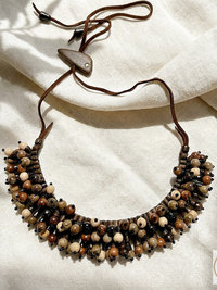 Flora Wood Bead Necklace