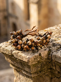 Flora Wood Bead Bracelet, Adjustable Suede Cord, Handcrafted Earthy Jewelry