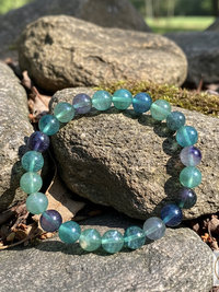 Fluorite Bead Stretch Bracelet