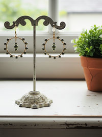 Elegant Green Crystal Hoop Earrings