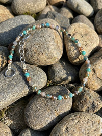 Handcrafted Faceted Pastel Beaded Anklet - Boho Beach Style