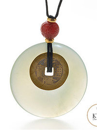 Jade "Bi" Disc with I Ching Coin