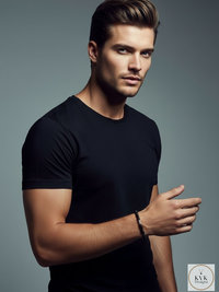 Men's Magnetic Hematite Cylinder Bead Bracelet