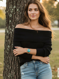 Open Band Cuff with Turquoise