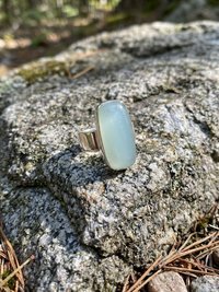 Oval Green Chalcedony Ring