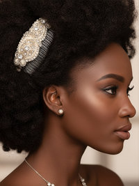 Rhinestone Embroidered Hair Comb