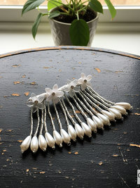 Rhinestone and Resin Flowered Fringe with Pearl Accented Hairpin