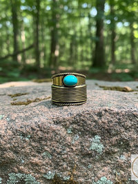 Turquoise Stone Brass Ring