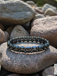 Women's Magnetic Hematite Black Pearl Bracelet