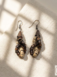 Wooden Twist Earrings - Handcrafted Earthy Jewelry