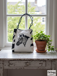 Zebra Tote Bag with Hand-Embroidered Sequins