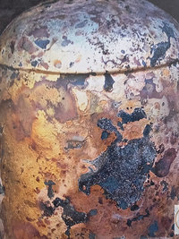 Boho Copper Bell Colorful Sari Silk Ribbon Artisan Wall Hanging