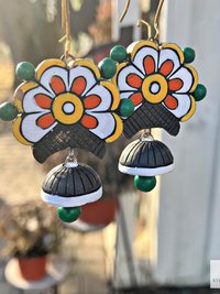 Handcrafted Flower Clay Earrings - Boho Statement Jewelry, Nature Inspired