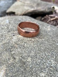 Handmade 6mm Copper Dome Band Ring - Unique Boho Style Jewelry