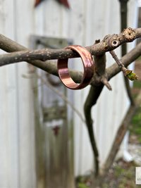 Handmade 6mm Copper Dome Band Ring - Unique Boho Style Jewelry