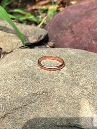 Minimalist 3mm Copper Band Ring - Rustic Boho Style