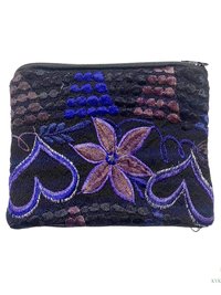 Colorful Guatemalan Huipil Coin Purse - Handmade Boho Wallet with Zip Top Closure