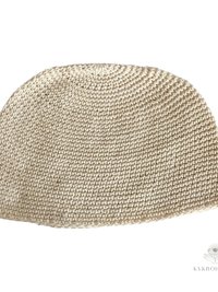 Cream Kufi Skull Cap - Crocheted Beanie Hat, Ethically sourced