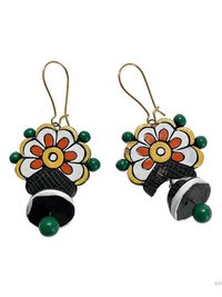 Handcrafted Flower Clay Earrings - Boho Statement Jewelry, Nature Inspired