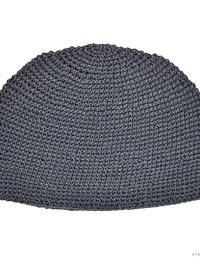 Gray Kufi Skull Cap - Crocheted Beanie Hat, Ethically sourced