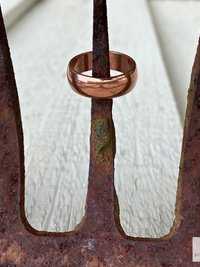 Handmade 6mm Copper Dome Band Ring - Unique Boho Style Jewelry
