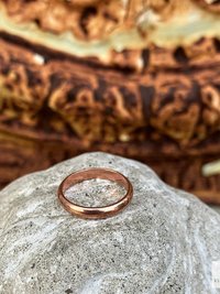 Minimalist 3mm Copper Band Ring - Rustic Boho Style