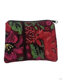 Colorful Guatemalan Huipil Coin Purse - Handmade Boho Wallet with Zip Top Closure
