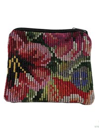 Colorful Guatemalan Huipil Coin Purse - Handmade Boho Wallet with Zip Top Closure