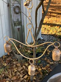 Handcrafted Lotus Flower Wind Chime - Rustic Metal Art for Garden & Home Decor