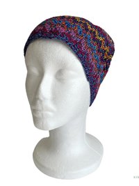 Multi Color Zig Zag Kufi Skull Cap - Crocheted Beanie Hat, Ethically sourced