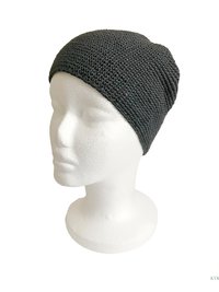 Gray Kufi Skull Cap - Crocheted Beanie Hat, Ethically sourced
