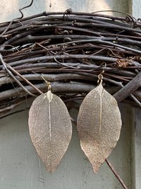Handcrafted Gold Leaf Earrings - Elegant Nature Jewelry
