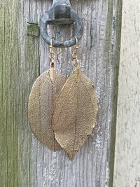 Handcrafted Gold Leaf Earrings - Elegant Nature Jewelry