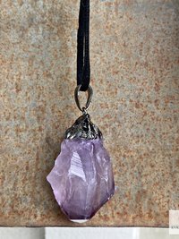 Handcrafted Amethyst Point Pendant - Boho Necklace, Gemstone Jewelry