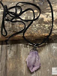Handcrafted Amethyst Point Pendant - Boho Necklace, Gemstone Jewelry