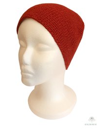 Red Kufi Skull Cap - Crocheted Beanie Hat, Ethically sourced