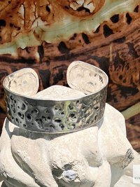 Hammered Silver Cuff Bracelet: Boho Bohemian Jewelry