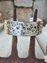 Hammered Silver Cuff Bracelet: Boho Bohemian Jewelry