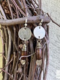 Handcrafted Guatemalan Coin Earrings - Unique Boho Chic Dangles, Ethnic Jewelry