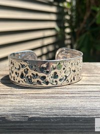Hammered Silver Cuff Bracelet: Boho Bohemian Jewelry