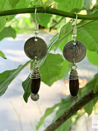 Handcrafted Guatemalan Coin Earrings - Unique Boho Chic Dangles, Ethnic Jewelry
