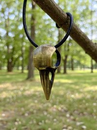 Brass Crow Skull Necklace Pendant - Gothic Necklace - Boho Jewelry